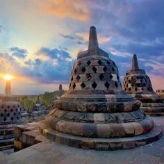 Visit the temple complex of Borobudur in Java via luxury cruise.