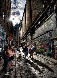 Melbourne = laneway city. Graffiti walls in Hosier Lane, CBD.