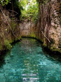 The underground rivers at Xcaret in the Mayan Riviera in Mexico