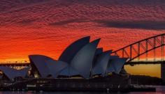 Spectacular sunset in Sydney, Australia