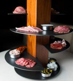 Aldo Sohm Wine Bar Opens in Midtown | Tasting Table (tower of charcuterie) - 51st b 6th and 7th