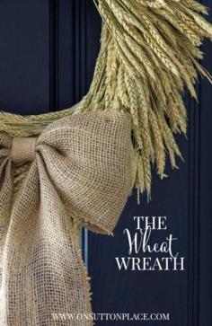DIY Fall Wheat Wreath #DIYwreath