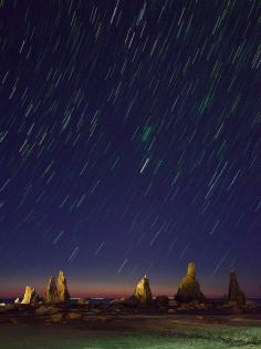 Starry nights in Hashigui-iwa, Yoshino-Kumano National Park, Wakayama, Japan