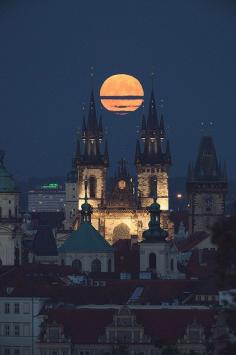 full moon in Prague