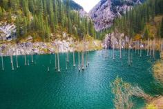The Sunken Forest of Lake Kaindy, a 400 meter long lake in Kazakhstan’s portion of the Tian Shan Mountains located 129 km from the city of Almaty.