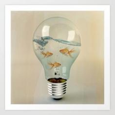ideas and goldfish 03 Art Print by Vin Zzep - $19.00