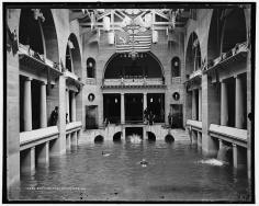 The bathing pool inside the casino of what is thought to be Atlanta's Ponce de Leon Hotel. Photo taken between 1880 and 1897. [Library of Congress] #Spa in Georgia!