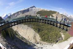 
                    
                        #Places to #visit: High above the Sunwapta Valley in the Canadian Rockies is a breathtaking view of glaciers and mountains made more accessible with ‘The Glacier Skywalk,’ a 35 m (115 ft.) cantilevered glass-floored observation platform.
                    
                