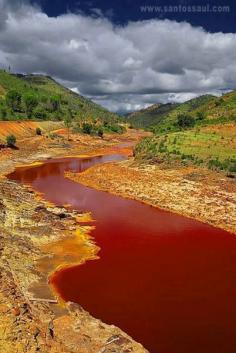 
                    
                        Rio Tinto [red river], Huelva, Spain. The red color comes from the iron deposits present on the Earth in this area. Iron mines were opened by the Romans more than 2000 years ago.
                    
                
