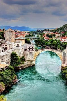 
                    
                        Mostar is situated on the Neretva River ~ in southern Bosnia & Herzegovina
                    
                