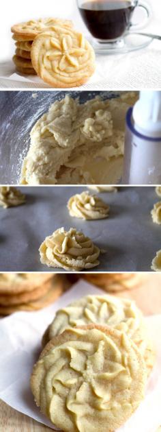 
                    
                        Vanilla Spritz Shortbread Cookies - Erren's Kitchen - a sweet and buttery cookie with beautifully crisp edges.
                    
                