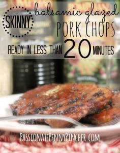 
                    
                        These balsamic glazed pork chops are melt in your mouth good! Part of the Weight Watchers menu plan and only 4 points!
                    
                
