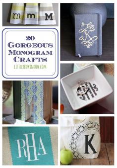 
                    
                        20 Gorgeous Monogram Crafts you can make yourself!
                    
                