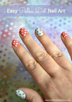 
                    
                        Add a little fun to your manicure with this Easy Polka Dot Nail Art! | Hello Little Home
                    
                