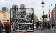 
                    
                        Artist blends scenes from war-torn Paris with today's city.
                    
                