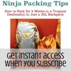 
                    
                        Ninja Packing Tips: Packing list for 2 Weeks in a Tropical Destination - The Budget-Minded Traveler
                    
                