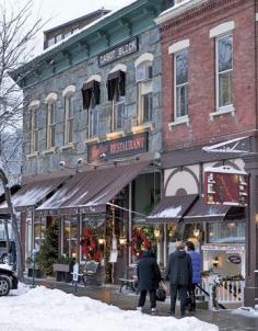 
                    
                        Stores and restaurants cheerfully display the spirit of the season throughout the idyllic town of Woodstock, VT, making it an ideal winter destination.
                    
                