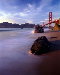 
                    
                        Baker Beach, San Francisco, California - Golden Gate Bridge from...
                    
                