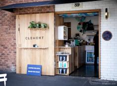 Clement Coffee Roasters, South Melbourne. barn door signage