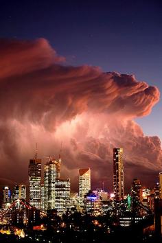 Amazing storm cloud over Brisbane, Australia.  By Jacob Lambert via Flickr.