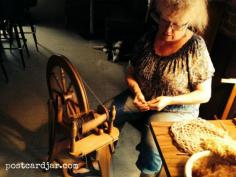 
                        
                            A stop in at the Old Main Street Inn in Chadron, NE where the innkeeper there showed us how she spins yarn.
                        
                    