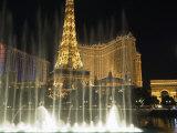 Paris Hotel and Bellagio Hotel at Night, the Strip, Las Vegas, Nevada, USA - Robert Harding - Photographic Print from Art. co. uk