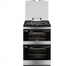 Designed with two ovens, four gas burners and an integrated grill, this contemporary style Zanussi ZCG63210XA LPG Cooker with a sleek stainless steel finish is the perfect addition to any busy household kitchen. Simply cook A double oven gives you all the flexibility you need to prepare larger meals for family and friends. You get 113 litres of combined capacity between two ovens, so it's easy to bake and grill simultaneously. Ultra-powerful hob The Pureflame gas burner allows your pans to reach the right temperature straight away. Turn it on, and the entire base of your pan will instantly heat up, meaning you can cook your food faster and boil water quicker. The hob cooks and boils your food in no time. Ideal for busy households, the quick-reaction hob heats up fast in order to speed up your cooking. Easy maintenance Catalytic liners help to keep your oven clean so you hardly have to do any yourself. The special lining absorbs grease before burning it up at a high temperature of 220°C. Maintaining this oven is easy and requires no elbow grease. Perfect timing There's no need to hang around the house watching the clock. Have your meal ready when you want it thanks to the oven timer function. Roast or bake to the exact time you set, and the timer will alert you when your dish is ready, so you can get on with your daily tasks and have a delicious meal ready for you. Large baking tray This large oven is perfect for when you have family or friends visiting and you want to cook them a delicious meal. A larger oven requires a larger baking tray, which is why this one is 25% larger than the standard size, perfect for cooking more food in one go, or for batch baking your favourite treats. Prepare a spectacular feast for all your family and friends to enjoy with this stylish and practical Zanussi ZCG63210XA LPG Cooker.