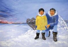 Simon enjoys school, TV, pizza, and video games. So when his grandmother tells legends of the sea goddess, Sedna, and his grandfather invites him to build an igloo, Simon's heart sinks. "Sorry Ananaksaq, my show is on. Sorry, Ataatga, maybe another time," he responds. Secretly he thinks his grandparents are stuck in their old ways. Secretly his grandparents hide their disappointment and wait for "another time." Soon enough, that other times comes. When he and his grandparents prepare to visit relatives in Igloolik, Simon thinks it is ridiculous to heap oil lamps, extra fuel, tools, food, snowshoes, and caribou skins onto their sled. But when a blizzard closes in, and the snowmobile breaks down, Simon begins to understand the value of traditional ways. As the storm rages, they manage to stay snug and fed thanks to the igloo Ataatga builds and the supplies Ananaksaq has provided. When the weather clears, Ataatga snowshoes off in search of help, and that is when Simon learns the true value of Ananaksaq's stories. Afraid, and with nothing to distract him from their situation, Simon listens to tales of flying polar bears and crows bringing light to the North. When his grandmother's voice falters, Simon even discovers he is a good storyteller too. Finally, the hum of engines signals rescue. The family is reunited and makes it safely to Igloolik. But that night, Simon has a special request. "Ataatga, I would like to learn more about the old ways. Tomorrow will you show me how to build an igloo?" Carefully researched and beautifully illustrated, The Old Ways brings the sparkle of sun on fresh snow to the traditional wisdom of the elders.
