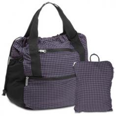 Two versatile products in one! Product Information Keep your options open with the Travelon Stow-Away Convertible Tote or Backpack Duo. This full-size backpack easily opens to convert to a tote bag by simply tucking the straps away. In a flash you can go from carrying your books to being ready for a trip to the store or a lunch with a friend. Thanks to the two elastic side pockets you can stay prepared by carrying water bottles or an umbrella. Take the Travelon Stow-Away Convertible Tote or Backpack Duo everywhere - its the perfect second bag when you need one. Product Features Opens to a full-size backpack or tote bag Backpack straps tuck away when using as tote Two elastic side pockets for bottles or umbrellas Two zip-front pockets for easy access Durable nylon material holds heavy loads Folds flat for convenient storage Wipe clean with a damp cloth Specifications Color: Eggplant/Purple Plaid Closed Dimensions: 9 x 6 x 2 (W x H x D Approx.) Open Dimensions: 16 x 14 x 6.5 (W x H x D Approx.) Strap Drop: 8 H Weight: 10 oz (Approx.) Material: 100% Nylon Warranty: One Year Limited Manufacturer Warranty Item Condition: New