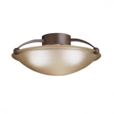 Traditional-style flush mount. Sturdy steel construction in a variety of finishes. Bowl-shaped semi-flush mount with glass shade. Accommodates (3) 60W medium base bulbs (not included). Overall dimensions: 17W x 6.5H inches. Enhance the decor of your living space by opting for the Kichler 8406 Semi-Flush - 17 in. This fashionable lighting accessory is inspired by European minimalist design. With a hand-formed frame, it brings in a unique appeal to your home interiors. Apart from great looks, the steel body makes it highly durable and tough. Moreover, an etched glass cover adds to its visual appeal. Able to cover three bulbs, this lighting fixture ensures your hallway, entryway or bathroom is well-illuminated. Kichler QualitySince 1938, Cleveland-based Kichler Lighting has been known for their innovative designs and excellent craftsmanship. Kichler is the world's leading decorative lighting fixture company and the winner of four ARTS Lighting Manufacturer of the Year awards. Kichler designers travel the world to discover the latest trends in exterior and interior style, colors, and designs. They then translate the best of those trends into fixtures that will bring beauty, pleasure, and light into your home. Kichler fixtures stand the test of time and are functional works of art that you're sure to treasure. Color: Tannery Bronze.