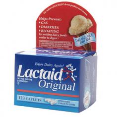Dietary Supplements Take With Your First Bite. Enjoy Dairy Again! Helps Prevent: Gas Diarrhea Bloating By Making Dairy Foods Easier To Digest* If You Experience Gas, Bloating, Or Diarrhea After Eating Dairy Foods Due To Difficulty In Digesting Lactose, Lactaid&Reg; Is Right For You* How Does Lactaid&Reg; Supplement Work? Lactaid&Reg; Is A Dairy Digestive Supplement That Contains A Natural Enzyme. Lactaid&Reg; Breaks Down Lactose, A Milk Sugar, Making Dairy Foods Easier To Digest. The Lactaid&Reg; Brand Name Is A Guarantee Of Our Commitment To You. We At Mcneil Nutritionals Work Hard To Earn Your Trust And We'll Work Even Harder To Maintain It. The Makers Of Lactaid&Reg; Do Not Produce Store Brands. Made In Canada For Customer Service Or Product Information Please Call 800-Lactaid (800-522-8243), 9Am - 5Pm Est, Mon-Fri Or Visit Lactaid.Com * This Product Is Not Intended To Diagnose, Treat, Cure Or Prevent Any Disease.