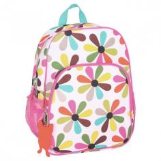 French Bull created this stylish child-sized backpack with your little traveler in mind. They'll love the fun and colorful flowers while carrying around their very own knapsack. Perfectly sized for school, the park, and trips to the grandparents! There is ample room room for books, toys, and their stuffed animal. Features include an outside zipper compartment, two mesh side pockets, and a detachable ID tag. ABOUT FRENCH BULL Founded by Jackie Shapiro in 2002, French Bull is an inspired brand that elevates the ordinary to the extraordinary. French Bull's mastery of pattern and color has enhanced a wide variety of everyday products. From. Color: Multi-Colored. Gender: Female. Age Group: 10 Years.