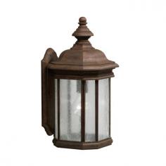 Traditional-style design. Aluminum construction in a variety of finishes. Clear-seedy glass panel. Accommodates (1) 100W medium base bulb (not included). Available in variety of sizes. The Kichler Kirkwood 90 Outdoor Wall Lantern, with its transitional design, blends well with traditional as well as modern decors. Featuring cast aluminum construction, this lantern is built to last for many years. Its body displays beautiful moldings that give it an irresistible vintage appeal. Apart from this, seedy glass diffuser further adds to its appearance and utility. You can effectively use this lighting fixture to light up your porch, terrace, balcony or doorway. Kichler QualitySince 1938, Cleveland-based Kichler Lighting has been known for their innovative designs and excellent craftsmanship. Kichler is the world's leading decorative lighting fixture company and the winner of four ARTS Lighting Manufacturer of the Year awards. Kichler designers travel the world to discover the latest trends in exterior and interior style, colors, and designs. They then translate the best of those trends into fixtures that will bring beauty, pleasure, and light into your home. Kichler fixtures stand the test of time and are functional works of art that you're sure to treasure. Size: 8.5 in. Color: Tannery Bronze.
