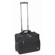 Since it can fit underneath an airplane seat, the Rolling Tote by Good Hope Bags is ideal for carrying essentials during a trip. This 1,200D polyester bag features three compartments to store cosmetics and grooming aids, a spacious middle section, and an area for a change of clothes in the back. The outside of the case features a zip compartment for books and an additional zip compartment for travel documents. It can be pulled with its in-line skate wheels and pull-up handle or it can be carried with its detachable shoulder strap and dual handles. About Goodhope Bags Goodhopes Bags is dedicated to creative freedom, consumer confidence, and most recently, environmental engineering. For years, Goodhope has encouraged the creation of unique hardware, custom materials, and innovative design features, allowing their artistic team to bring you some of the most original bags on the market. This commitment to innovation produces a well-deserved consumer confidence that mirrors Goodhope Bags' commitment to excellence and style. Recently, Goodhope Bags launched its EcoLine, bringing customers quality green products made from recycled or all-natural materials. From padfolios to briefcases, from accessories to travelware, Goodhope Bags has you covered.