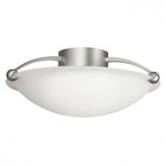 Traditional-style flush mount. Sturdy steel construction in a variety of finishes. Bowl-shaped semi-flush mount with glass shade. Accommodates (3) 60W medium base bulbs (not included). Overall dimensions: 17W x 6.5H inches. Enhance the decor of your living space by opting for the Kichler 8406 Semi-Flush - 17 in. This fashionable lighting accessory is inspired by European minimalist design. With a hand-formed frame, it brings in a unique appeal to your home interiors. Apart from great looks, the steel body makes it highly durable and tough. Moreover, an etched glass cover adds to its visual appeal. Able to cover three bulbs, this lighting fixture ensures your hallway, entryway or bathroom is well-illuminated. Kichler QualitySince 1938, Cleveland-based Kichler Lighting has been known for their innovative designs and excellent craftsmanship. Kichler is the world's leading decorative lighting fixture company and the winner of four ARTS Lighting Manufacturer of the Year awards. Kichler designers travel the world to discover the latest trends in exterior and interior style, colors, and designs. They then translate the best of those trends into fixtures that will bring beauty, pleasure, and light into your home. Kichler fixtures stand the test of time and are functional works of art that you're sure to treasure. Color: Brushed Nickel.