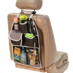 FH Group E-Z travel car seat back organizer is made of heavy duty and waterproof oxford fabric that offers great durability. Durable multifunctional car seat back storage pocket to keep all your things in order and avoid clutter inside your car, ideal for making your trips more convenient and enjoyable. Color options: Gray Black Material: Heavy-duty and waterproof Oxford fabric, material is breathable. Cleaning tip: Washable Dimensions: 15 x 7 x 1 inch Product features Features a total of 7 pockets of various sizes and functions; including large bottom mesh pockets for maps or magazines, drink holder at the top. Easily attaches to headrest posts and protects the seat back from dirty footprints; a must-have item for families with kids. Various sized pockets and sleeves to hold pens, maps, beverages, books and more. Adjustable straps with quick-detach buckles, universally designed for all vehicles.