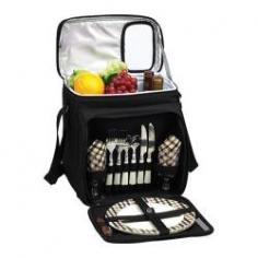 Made of 600D poly-canvas material in classic black Thermal shield insulation keeps food in perfect temperature Door in lid for quick access to drinks Leak proof can be used with ice to extend cooling Available in a variety of sizes. When going on an outing take along the Picnic At Ascot London Picnic Cooler for 2. Designed in the U.S. it features a door in the lid for quick access to drinks. Because it's leak-proof this cooler can be used for longer duration. Thermal Shield insulated interiors are divided to keep wine and food separate. Included in this set is a picnic cooler corkscrew cheese knife acrylic wine glasses plates napkins and stainless steel flatware. Made of 600D polycanvas this cooler is tough enough to withstand outdoor elements. Easy-access top keeps your drinks within reach. About Picnic at AscotDay or evening beachside or backyard picnics are a favorite event. By introducing Americans to the British tradition of upmarket picnics over a decade ago Picnic at Ascot created a niche for picnic products combining British sophistication with an American fervor for excitement and exploration. Known as an industry leader in the outdoor gift market Picnic at Ascot houses a design staff dedicated to preserving the prized designs and premium craftsmanship signature to the company. Their exclusive products are carried only by selective merchants. Picnic at Ascot provides quality products that meet the demands of today yet reflect classic picnic style.