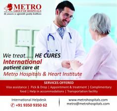 The pioneers in affordable quality healthcare… Metro Group of Hospital is one of the leader to serve you better health in India. International patient care service in affordable range with multiple facilities.
Book Appointments: http://bit.ly/2VcLgU8
#OPD #Care #Health #Hospital #InternationalPatient #MetroHospitals