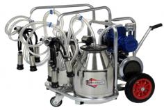 this is BS-4X Trolley Type.
Double can of 30 ltr and double cluster milking machine. for more check website