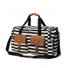 Black and White Stripes Canvas Luggage Travel Duffel Bag.

Material: Canvas


Closure Type: Zipper


Hardness: Soft


Bags Structure: Interior Zipper Pocket


Size: 21.7 x 9.8 x 12.6 inches

BOSIDU®  https://mybosidu.com/collections/women/products/2021-black-and-white-stripes-canvas-luggage-travel-duffel-bag
