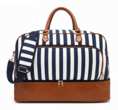 Canvas Hand Luggage Cross-body Travel Bag
 Color: Black and white stripes, blue and white stripes

Bags Structure: Interior Zipper Pocket

Size: 21.7 x 10.7 x 15.8 inches

Closure Type: Zipper

Material: Canvas

Hardness: Soft

Style: Casual

buy it here :https://mybosidu.com/collections/travel-duffel-bag-1/products/canvas-hand-luggage-cross-body-travel-bag