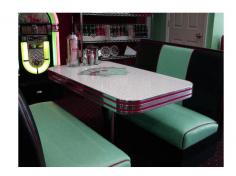 Offering one of the largest selections of retro furniture,Bars and Booths.com, Inc brings forth their almost limitless collection of Diner tables for sale available in diverse colors, patterns, and sizes. All diner booths are proudly fabricated in the USA and are built to last. Customers can email us or call, mentioning their custom requirements, and request pricing details, before placing the final order. Herein, our heavy-duty tables are designed for extensive restaurant usage but are also perfect for residential owners. Clients can choose between square, oval, rectangular, or round kitchen tables. Visit https://barsandbooths.com/diner-booth-sets/