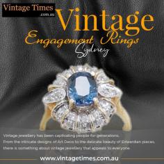 Step into a world of romance with our captivating collection of vintage engagement rings in Sydney. Each ring is a testament to the craftsmanship of eras gone by, blending intricate design with enduring elegance. Discover the perfect ring to symbolize your love story and create cherished memories that will last a lifetime. For more info visit here: https://www.vintagetimes.com.au/jewellery.html