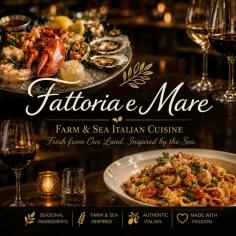 Looking for the best Italian restaurant in Burlingame? Experience the perfect blend of authentic Italian flavors, warm hospitality, and elegant dining at Fattoria e Mare. We proudly serve handcrafted pasta, fresh seafood, premium steaks, wood-fired specialties, delicious desserts, and a carefully selected range of fine wines and cocktails. Whether you are planning a romantic dinner, family gathering, business lunch, or weekend celebration, Fattoria e Mare offers an inviting atmosphere and exceptional cuisine that creates a memorable dining experience for every guest. Visit Fattoria e Mare today and enjoy the true taste of Italy with fresh ingredients, traditional recipes, and outstanding service in the heart of Burlingame.