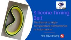 A Silicone Timing Belt is a synchronous belt, typically reinforced with aramid or glass fiber cords, where the main belt body or the outer cover is constructed from durable silicone elastomer. The teeth are precision-molded to mesh accurately with timing pulleys, ensuring slip-free operation and precise movement synchronization.