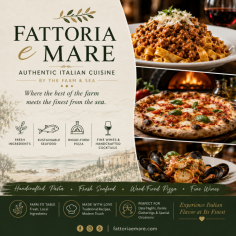 Searching for an authentic Italian restaurant near Santa Cruz? Fattoria e Mare offers an exceptional Italian dining experience just a scenic drive away. Enjoy handcrafted pasta, wood-fired pizzas, fresh seafood, premium steaks, and flavorful Italian specialties made with fresh, locally sourced ingredients. Whether you're planning a casual lunch, romantic dinner, family gathering, or special celebration, our warm hospitality and inviting atmosphere make every visit memorable. Experience the perfect blend of traditional Italian recipes and coastal California flavors at Fattoria e Mare.
