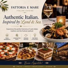 Looking for an exceptional Italian restaurant in Half Moon Bay? Discover the perfect combination of authentic Italian flavors, elegant ambiance, and warm hospitality at Fattoria e Mare. Our menu features handcrafted pasta, fresh seafood, premium steaks, flavorful appetizers, gourmet desserts, and an excellent selection of fine wines and cocktails prepared with the freshest ingredients and traditional Italian recipes. Whether you are planning a romantic dinner, family gathering, casual lunch, or special celebration, Fattoria e Mare offers a welcoming atmosphere and unforgettable dining experience. Visit Fattoria e Mare in Half Moon Bay and enjoy the true taste of Italy with every delicious bite.