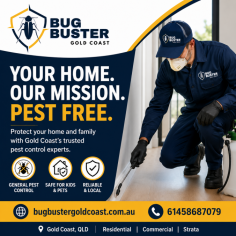 Looking for professional pest control in Broadbeach? Bug Buster Gold Coast provides fast, effective, and affordable pest management services for homes, businesses, and strata properties. Our experienced technicians specialize in treating termites, cockroaches, ants, spiders, rodents, bed bugs, fleas, mosquitoes, and other common pests using safe and environmentally friendly methods. We are committed to protecting your property and ensuring long-lasting results with tailored pest control solutions. Whether you need a one-time treatment or ongoing pest management, trust our local experts to keep your property pest-free.
