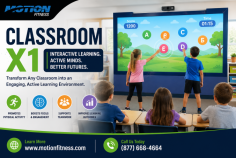 Motion Fitness offers the Classroom X1 package, an interactive learning and activity solution designed to bring movement, engagement, and technology into educational spaces. Built for classrooms, schools, and activity rooms, this package helps encourage active participation, improve focus, support teamwork, and create a more exciting learning environment for students. Call (877) 668-4664.