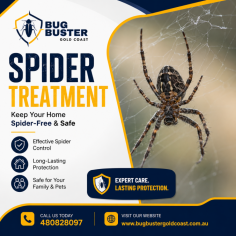 Keep your home and business protected with professional Spider Treatment in Gold Coast from Bug Buster Gold Coast. Our experienced pest control specialists provide effective spider removal and long-lasting treatments to eliminate dangerous and nuisance spiders while helping prevent future infestations. Using safe, family-friendly solutions, we treat both indoor and outdoor areas for maximum protection. Whether you're dealing with huntsman spiders, redbacks, or web-building spiders, we deliver prompt, affordable, and reliable service across the Gold Coast. Call 480828097 today or visit www.bugbustergoldcoast.com.au to book your professional spider treatment and enjoy a safer, spider-free property.